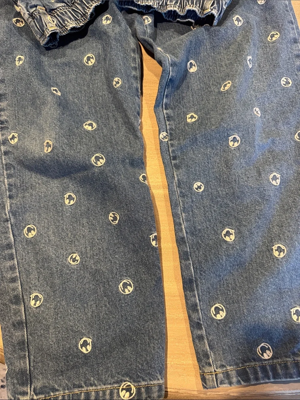 BDG Urban Outfitters Smiley Face Embroidered Denim Elastic Jogger Jeans Size M